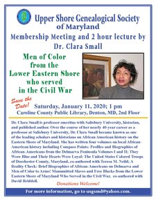 Flyer for Dr. Clara Small’s talk on Civil War service