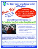 USGS General Meeting and Speaker, Laurie Plemons, November 9, 2019