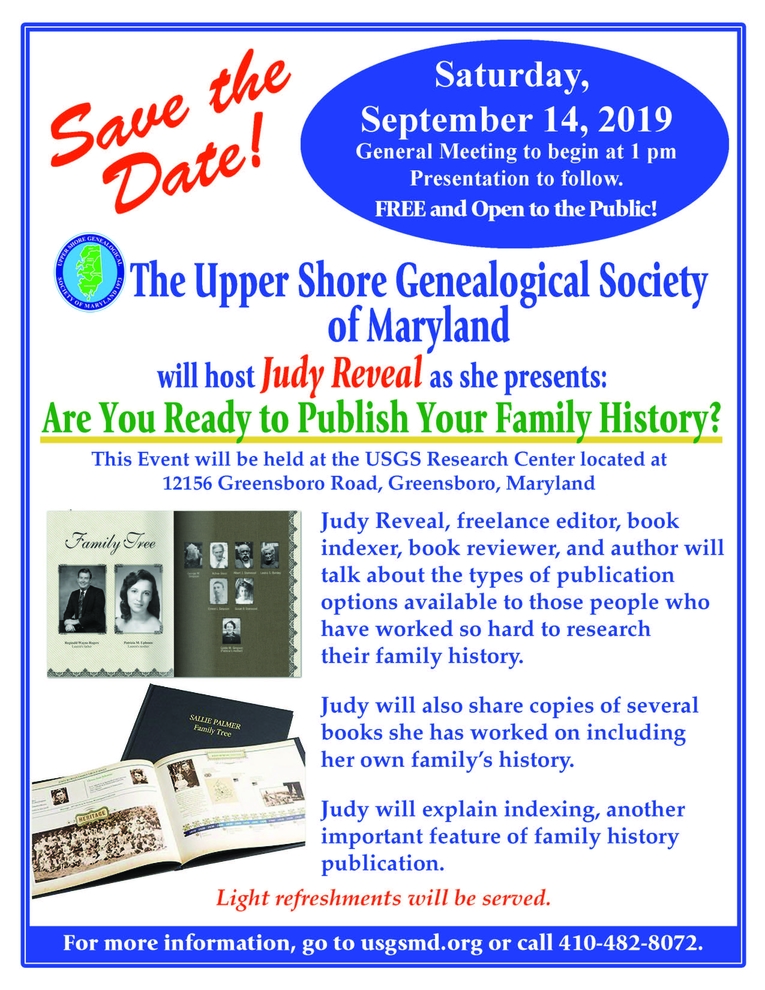 Sept. 14, 2019, USGS General Meeting and Speaker, Judy Reveal